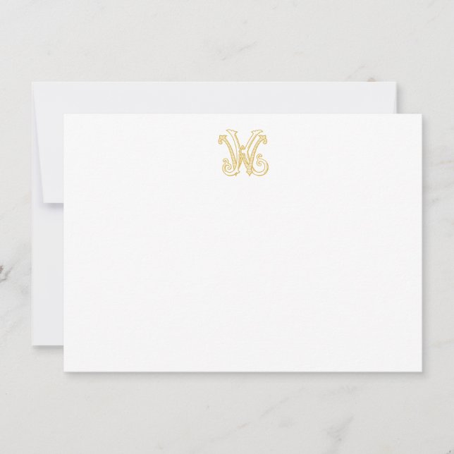 EDITABLE COLORS KW Monogram WK Monogram Card (Front)