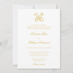 EDITABLE COLORS KW Monogram WK Monogram Invitation