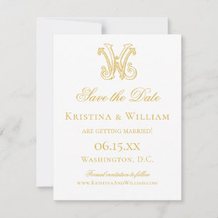EDITABLE COLORS KW Monogram WK Monogram Save The Date