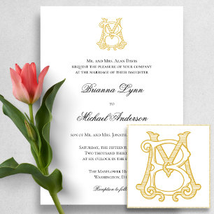 EDITABLE COLORS MB Monogram BM Monogram Invitation