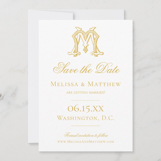 EDITABLE COLORS MM Monogram MM Crest Invitation (Front)
