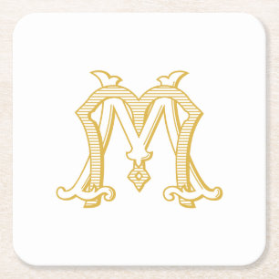 EDITABLE COLORS MM Monogram MM Logo Party Coasters