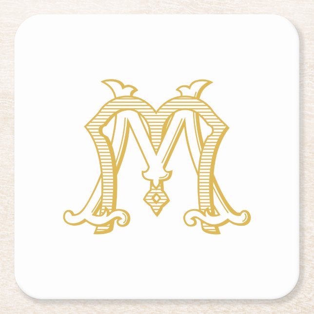 EDITABLE COLORS MM Monogram MM Logo Party Coasters (Front)
