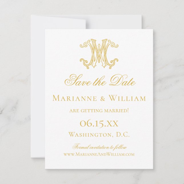 EDITABLE COLORS MW Monogram WM Monogram Invitation (Front)