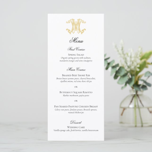 EDITABLE COLORS MW Monogram WM Monogram Menu (Standing Front)