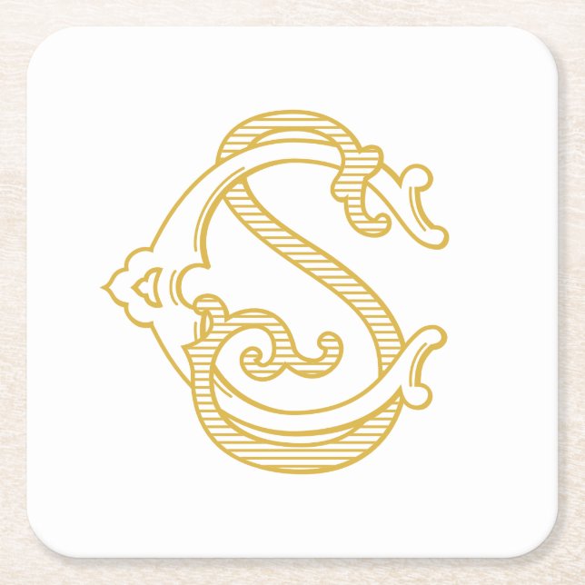 EDITABLE COLORS SC Monogram CS Logo Coasters (Front)