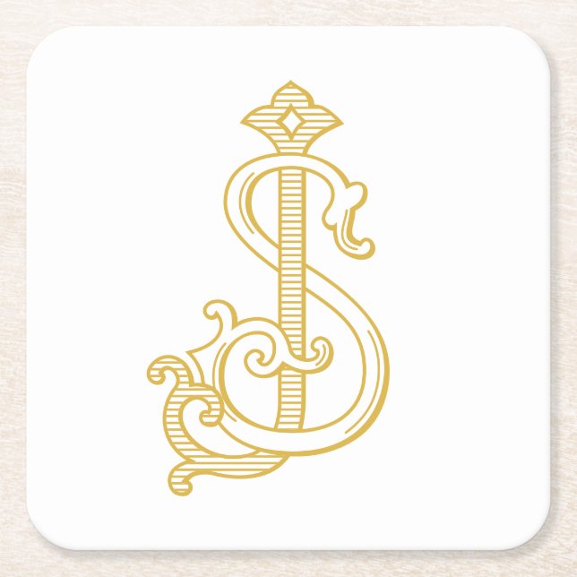 EDITABLE COLORS SJ Monogram JS Logo Coasters (Front)