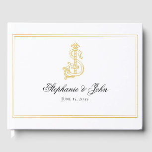 EDITABLE COLORS SJ Monogram JS Monogram Guest Book