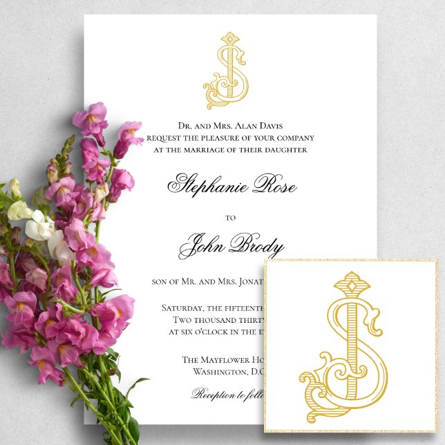 EDITABLE COLORS SJ Monogram JS Monogram Invitation (Creator Uploaded)