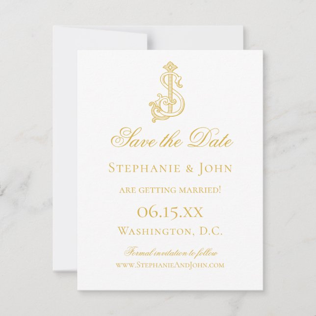 EDITABLE COLORS SJ Monogram JS Monogram Invitation (Front)