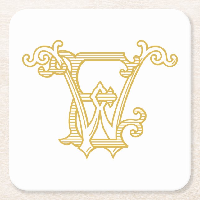 EDITABLE COLORS WE Monogram EW Logo Coasters (Front)