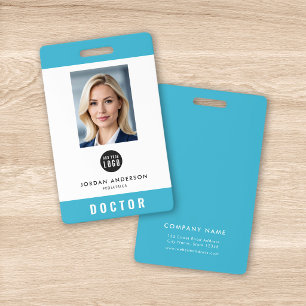 Editable Colour Add Logo Medical Employee Photo ID Badge