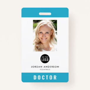 Editable Colour Add Logo Medical Employee Photo ID ID Badge