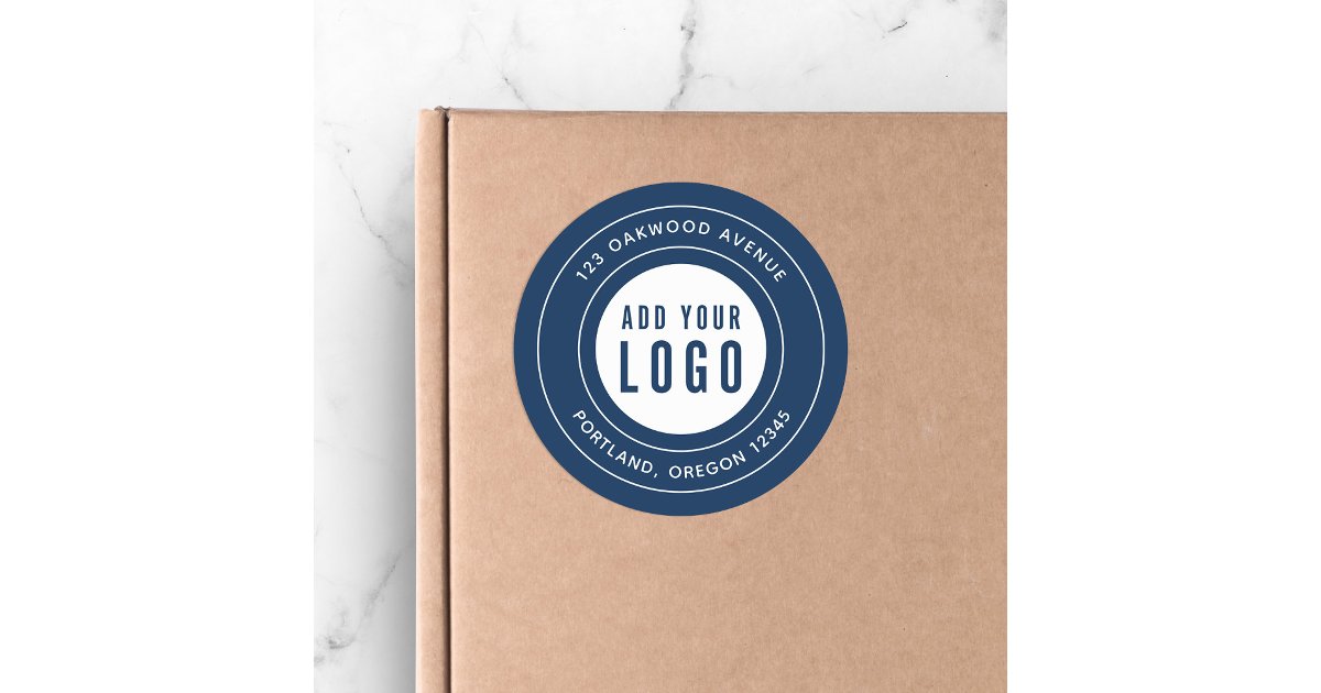 Editable Colour Add Your Logo Border Return Addres Classic Round ...