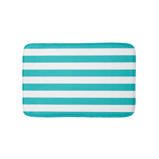 Editable Colour and White Stripes Bath Mat (Front)