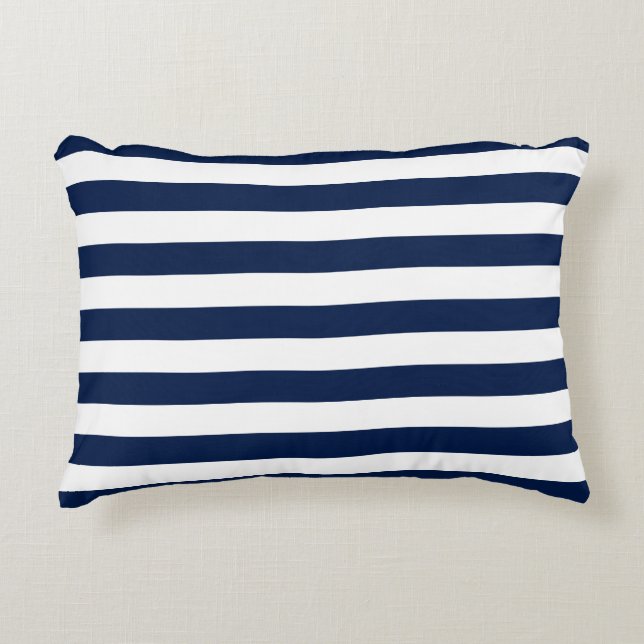 Editable Colour and White Stripes Decorative Cushion (Front)
