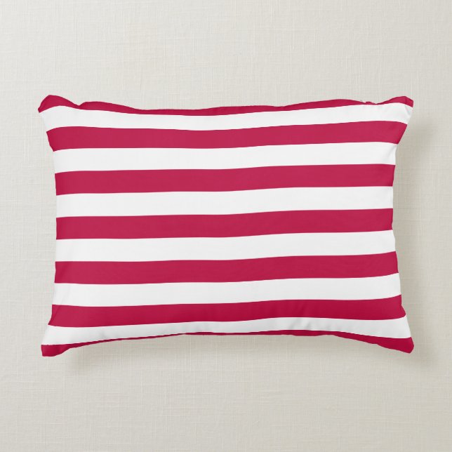 Editable Colour and White Stripes Decorative Cushion (Front)