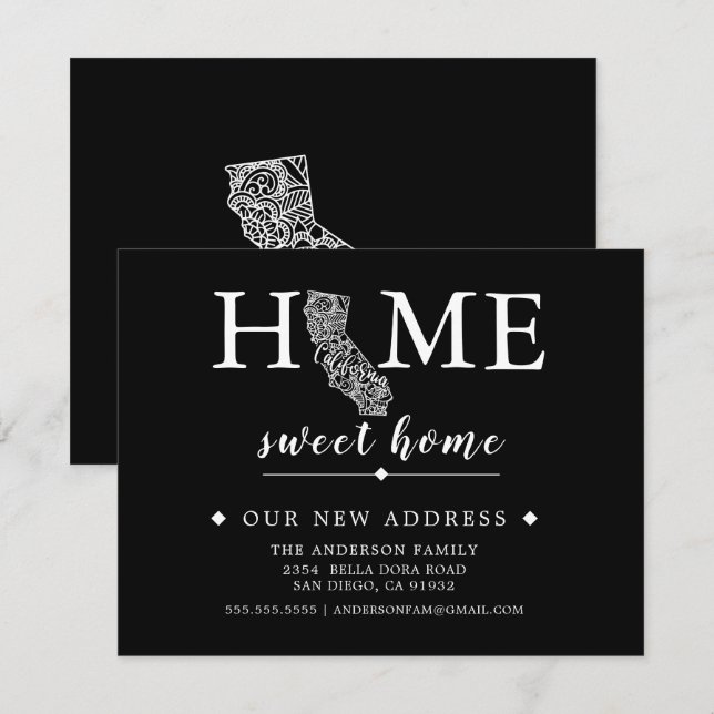 Editable Colour CALIFORNIA Moving Announcement (Front/Back)