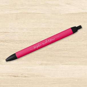 Editable Colour Calligraphy Script Personalised Black Ink Pen