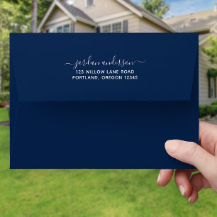 Editable Colour Calligraphy Script Return Address Envelope