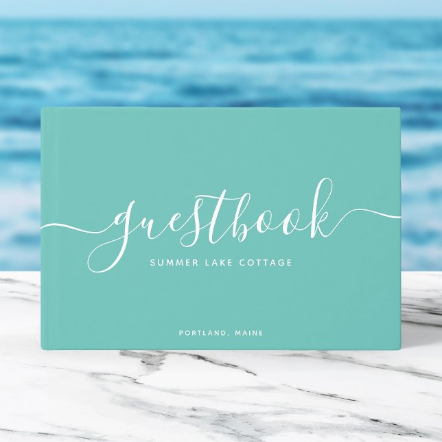 Editable Colour Calligraphy Vacation Home or Renta Guest Book (Creator Uploaded)