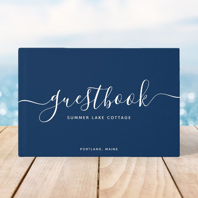 Editable Colour Calligraphy Vacation Home or Renta Guest Book (Creator Uploaded)