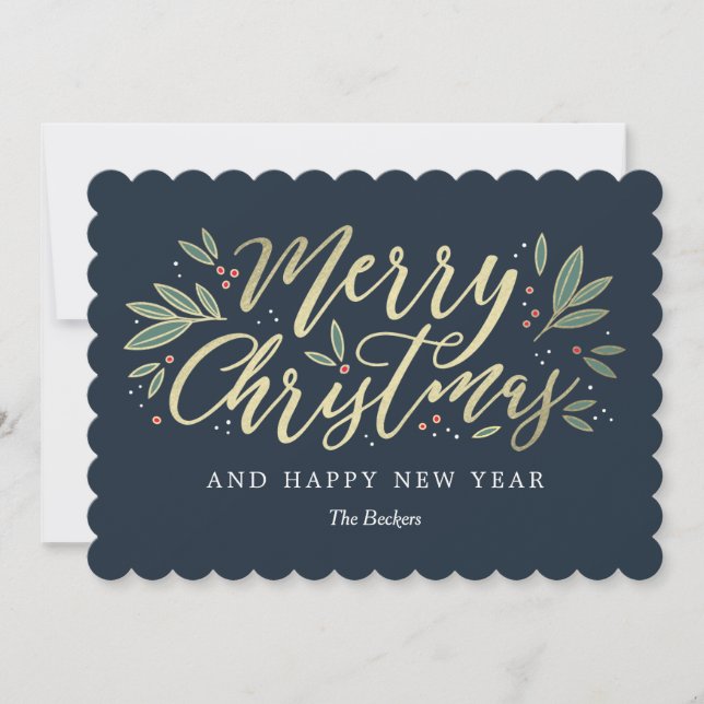 EDITABLE Colour Christmas Glow Holiday Card (Front)