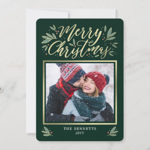 EDITABLE Colour Christmas Glow Holiday Photo Card