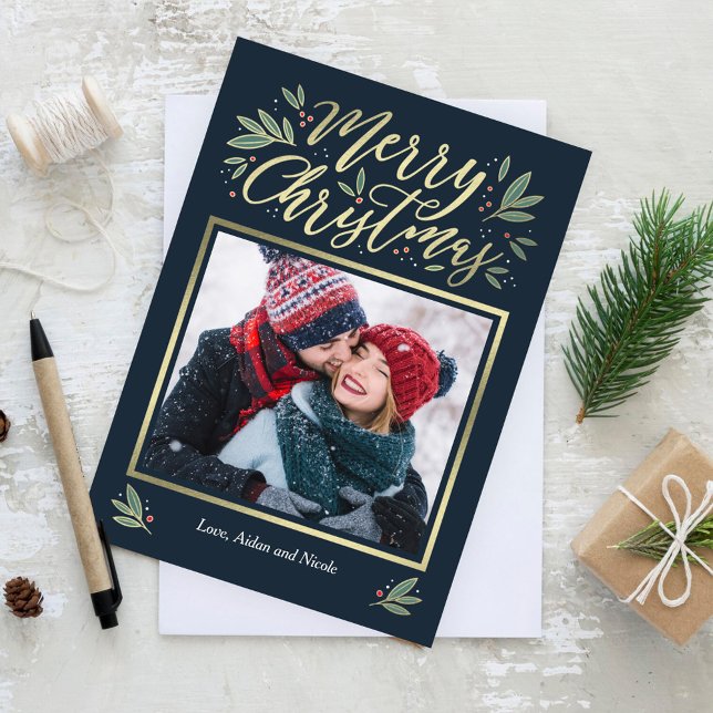 EDITABLE Colour Christmas Glow Holiday Photo Card (Creator Uploaded)