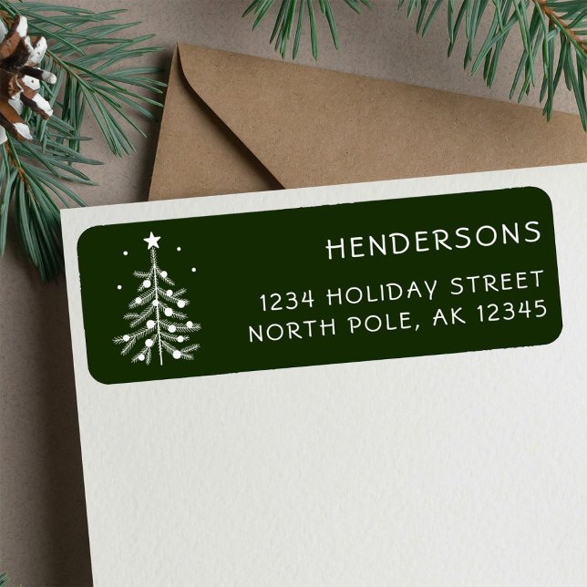 Editable Colour Christmas Tree Return Address Gree (Creator Uploaded)