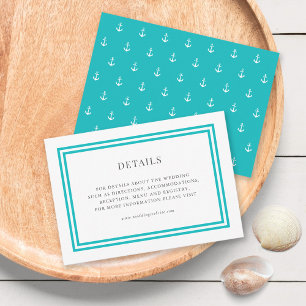 Editable Colour Classic Anchor Wedding Details Enclosure Card