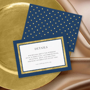 Editable Colour Classic Gold Round Wedding Details Enclosure Card