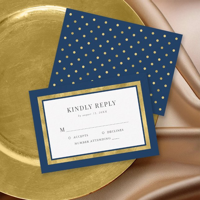 Editable Colour Classic Gold Wedding RSVP (Creator Uploaded)