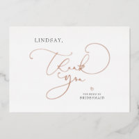 Editable Colour Cute Script Bridesmaid Thank You