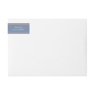 Editable Colour Dusty Blue Minimalist Design Wrap Around Label
