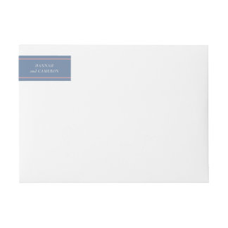 Editable Colour Dusty Blue Minimalist Design Wrap Around Label