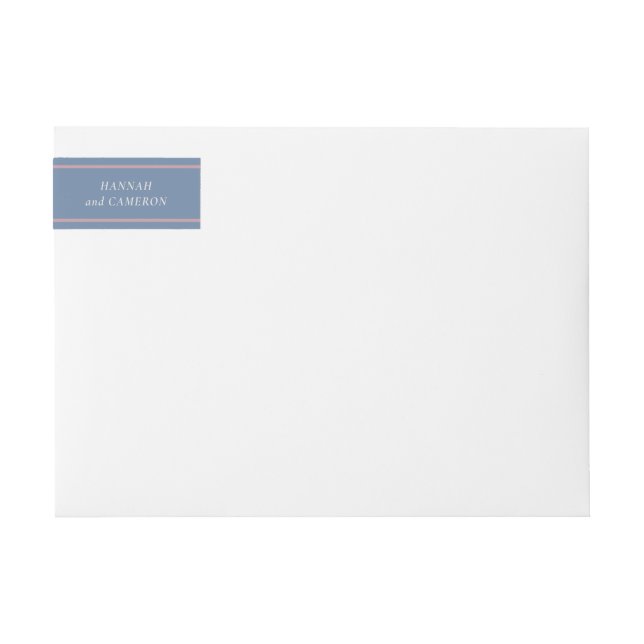 Editable Colour Dusty Blue Minimalist Design Wrap Around Label (Front)