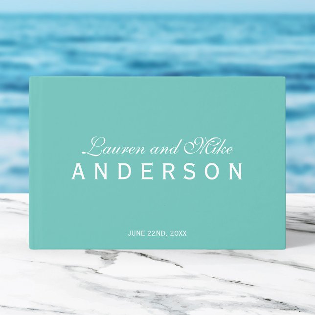 Editable Colour Elegant Couple Name Wedding Script Guest Book (Creator Uploaded)