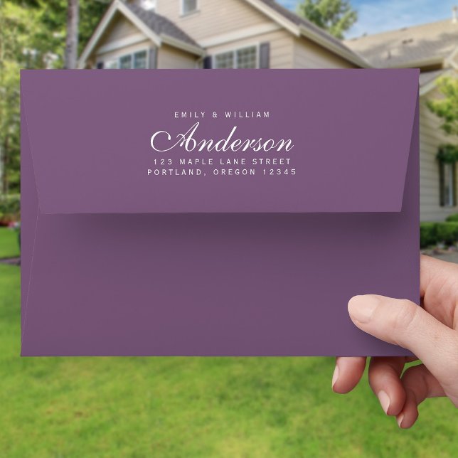 Editable Colour Elegant Family Name Return Address Envelope (Creator Uploaded)