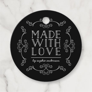 Editable Colour Flourishes Made With Love Tag