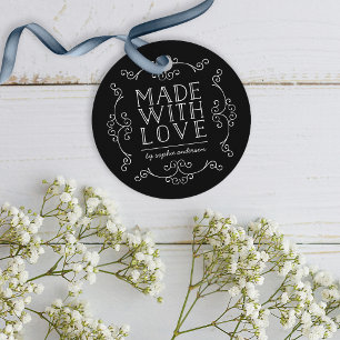 Editable Colour Flourishes Made With Love Tag
