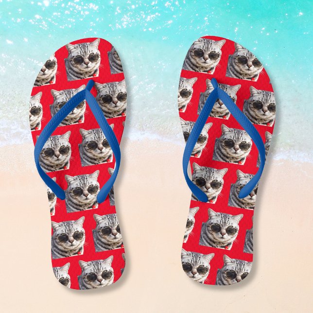 Editable Colour Funny Custom Add Your Pet Photo Flip Flops (Editable Color Funny Custom Add Your Pet Photo Flip Flops
)