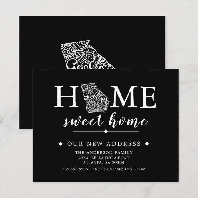 Editable Colour GEORGIA Moving Announcement (Front/Back)