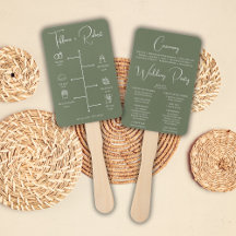 Editable Colour Green Wedding Ceremony Program