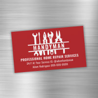 Editable Colour Handyman Business Magnetic Card