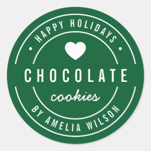 EDITABLE Colour Homemade Goods Happy Holidays Classic Round Sticker