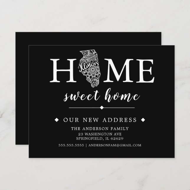 Editable Colour ILLINOIS Moving Announcement (Front/Back)