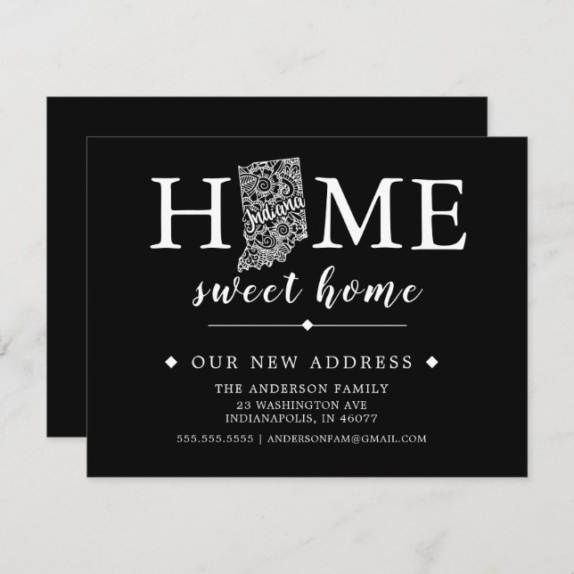 Editable Colour INDIANA Moving Announcement (Front/Back)