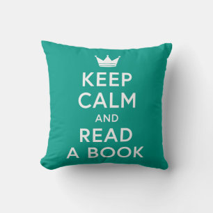 Editable Colour Keep Calm and Read a Book Bookish Cushion