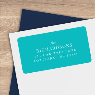 Editable Colour Last Name Classic Return Address Label